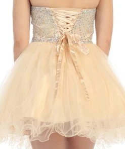 May Queen - Bejeweled Sweetheart A-line Evening Dress Short Dresses 13 May Queen - Bejeweled Sweetheart A-line Evening Dress Short Dresses