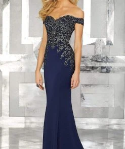 MGNY By Mori Lee - 71616 Embroidered Off-Shoulder Trumpet Dress