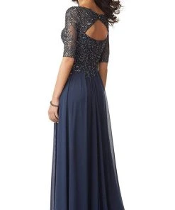 MGNY By Mori Lee - 71805 Embroidered V-neck A-line Gown 7 MGNY By Mori Lee - 71805 Embroidered V-neck A-line Gown