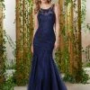 MGNY By Mori Lee - 71907 Beaded Embroidered Bateau Mermaid Gown