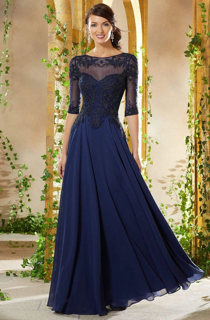 MGNY By Mori Lee - 71908 Bead Embroidered Chiffon A-line Gown 3 MGNY By Mori Lee - 71908 Bead Embroidered Chiffon A-line Gown