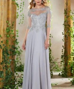 MGNY By Mori Lee - 71908 Bead Embroidered Chiffon A-line Gown 7 MGNY By Mori Lee - 71908 Bead Embroidered Chiffon A-line Gown