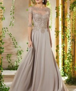 MGNY By Mori Lee - 71908 Bead Embroidered Chiffon A-line Gown 8 MGNY By Mori Lee - 71908 Bead Embroidered Chiffon A-line Gown