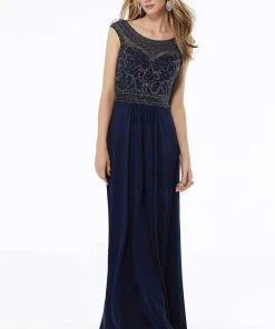 MGNY By Mori Lee - 72104 Beaded Scoop A-Line Dress