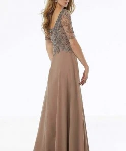 MGNY By Mori Lee - 72113 Crystal Beaded Square Neck Chiffon Dress 10 MGNY By Mori Lee - 72113 Crystal Beaded Square Neck Chiffon Dress