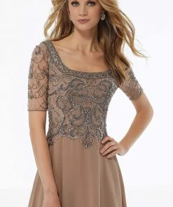 MGNY By Mori Lee - 72113 Crystal Beaded Square Neck Chiffon Dress 11 MGNY By Mori Lee - 72113 Crystal Beaded Square Neck Chiffon Dress