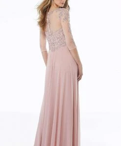 MGNY By Mori Lee - 72120 Embroidered V-neck A-line Dress 8 MGNY By Mori Lee - 72120 Embroidered V-neck A-line Dress