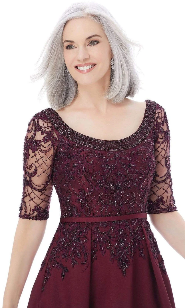 MGNY By Mori Lee - 72205 Beaded Net Luxe Satin A-Line Evening Gown 6 MGNY By Mori Lee - 72205 Beaded Net Luxe Satin A-Line Evening Gown