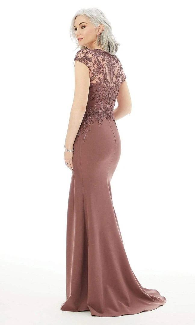 MGNY By Mori Lee - 72210 Beaded Lace Appliqued Mermaid Gown With Slit 4 MGNY By Mori Lee - 72210 Beaded Lace Appliqued Mermaid Gown With Slit