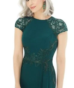 MGNY By Mori Lee - 72210 Beaded Lace Appliqued Mermaid Gown With Slit 9 MGNY By Mori Lee - 72210 Beaded Lace Appliqued Mermaid Gown With Slit