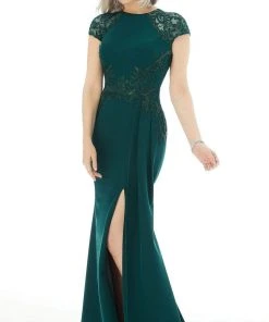 MGNY By Mori Lee - 72210 Beaded Lace Appliqued Mermaid Gown With Slit 8 MGNY By Mori Lee - 72210 Beaded Lace Appliqued Mermaid Gown With Slit