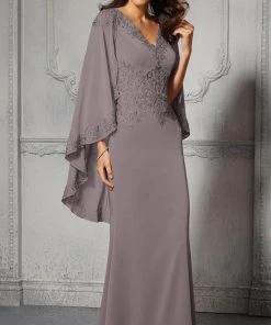 MGNY By Mori Lee - 72401 Capelet Sheath Evening Dress