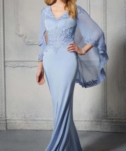MGNY By Mori Lee - 72401 Capelet Sheath Evening Dress