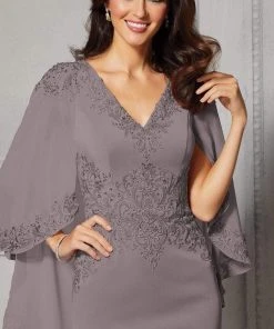 MGNY By Mori Lee - 72401 Capelet Sheath Evening Dress