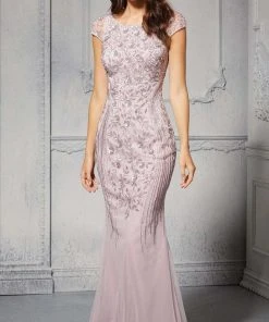 MGNY By Mori Lee - 72405 Floral Beaded Trumpet Full Dress 10 MGNY By Mori Lee - 72405 Floral Beaded Trumpet Full Dress