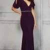 MGNY By Mori Lee - 72409 Plunging V-Neck Sheath Evening Dress 2 MGNY By Mori Lee - 72409 Plunging V-Neck Sheath Evening Dress