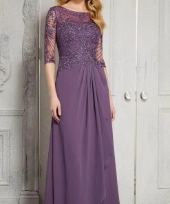 MGNY By Mori Lee - 72412 Illusion Bateau A-Line Evening Dress