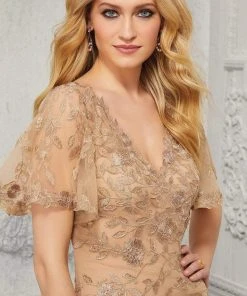 MGNY By Mori Lee - 72413 V-Neck Embroidered Evening Dress 9 MGNY By Mori Lee - 72413 V-Neck Embroidered Evening Dress