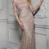MGNY By Mori Lee - 72415 Scallop Detailed Lace Sheath Dress 1 MGNY By Mori Lee - 72415 Scallop Detailed Lace Sheath Dress