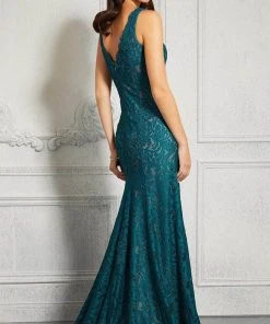 MGNY By Mori Lee - 72416 Embroidered Lace V Neck A-Line Gown