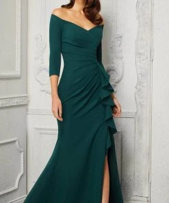 MGNY By Mori Lee - 72424 Off Shoulder Fit And Flare Evening Dress