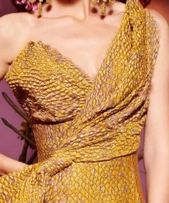 MNM Couture - 2425 Scale-like Asymmetric Mermaid Dress 7 MNM Couture - 2425 Scale-like Asymmetric Mermaid Dress