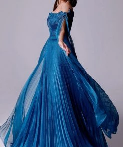 MNM Couture 2694 - Pleated A-Line Evening Gown