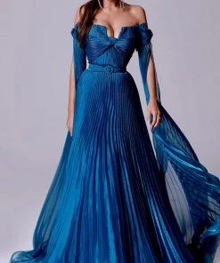 MNM Couture 2694 - Pleated A-Line Evening Gown