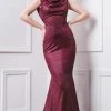 MNM COUTURE - F4827 Cowl Draped Metallic Mermaid Gown 1 MNM COUTURE - F4827 Cowl Draped Metallic Mermaid Gown