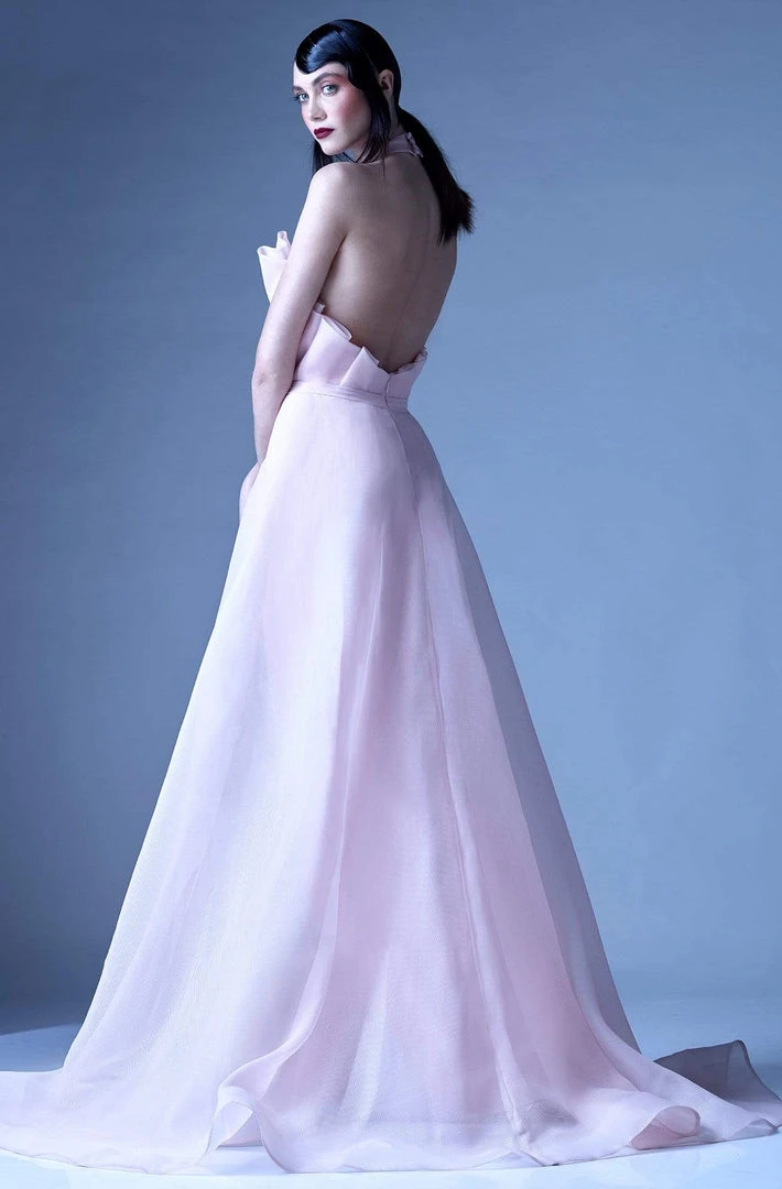 MNM Couture - G0924 Pleated Halter A-Line Evening Dress 4 MNM Couture - G0924 Pleated Halter A-Line Evening Dress