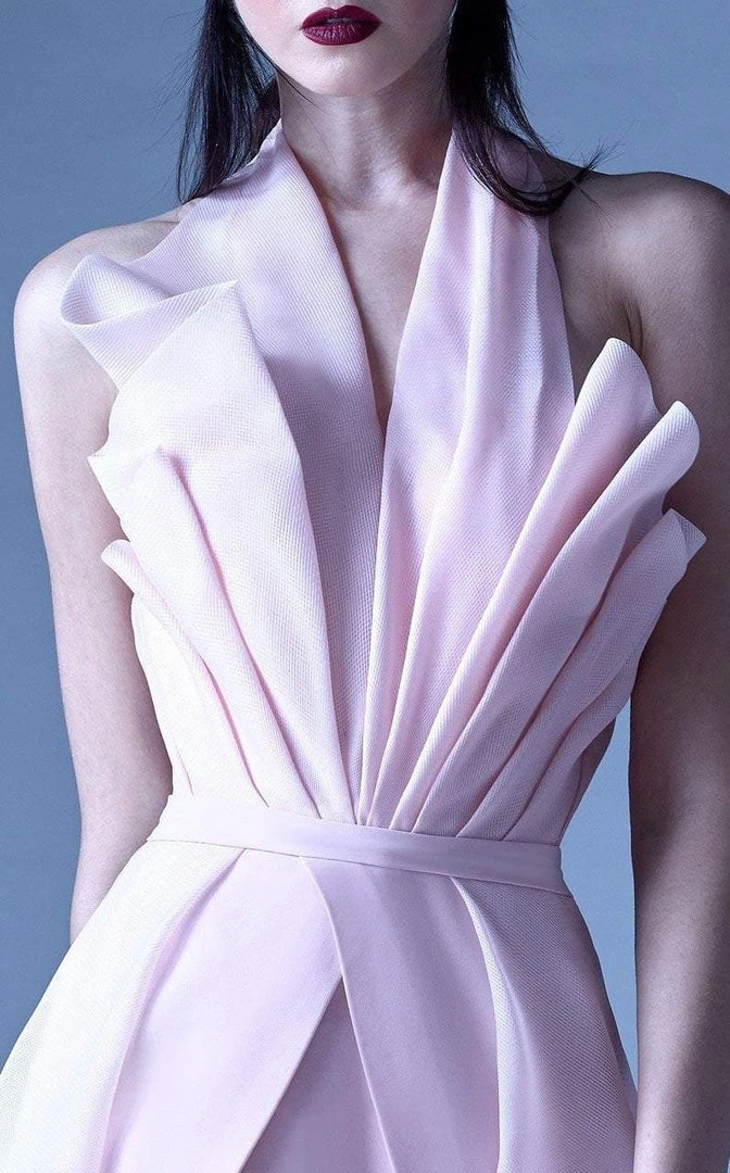 MNM Couture - G0924 Pleated Halter A-Line Evening Dress 5 MNM Couture - G0924 Pleated Halter A-Line Evening Dress