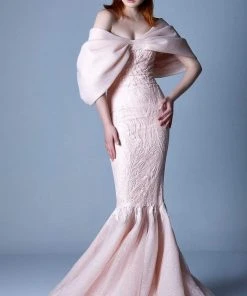 MNM COUTURE - G1103 Caped Off-Shoulder Mermaid Gown 8 MNM COUTURE - G1103 Caped Off-Shoulder Mermaid Gown