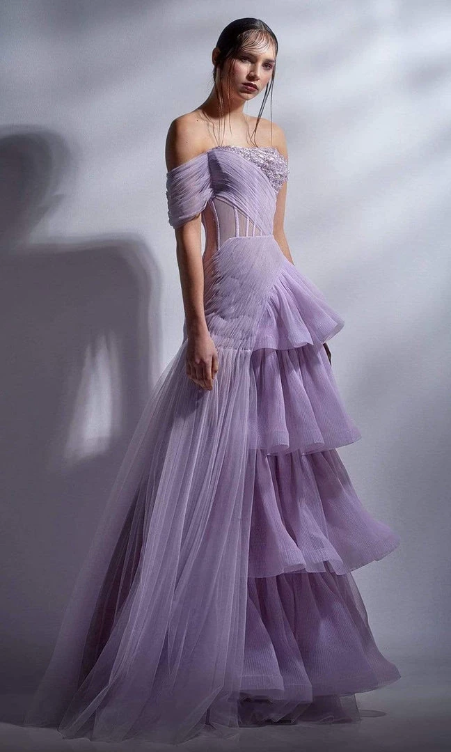 MNM Couture - G1282 Sheer Corset Bodice Ruffle A-Line Gown 3 MNM Couture - G1282 Sheer Corset Bodice Ruffle A-Line Gown