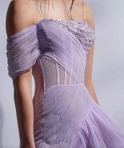 MNM Couture - G1282 Sheer Corset Bodice Ruffle A-Line Gown 7 MNM Couture - G1282 Sheer Corset Bodice Ruffle A-Line Gown