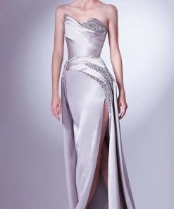 MNM Couture G1336 - Beaded Sash Evening Gown