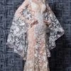 MNM Couture - K3619 Embroidered Mermaid Dress With Cape Accent
