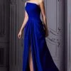 MNM COUTURE - K3854 Ruched Asymmetrical Sheath Dress