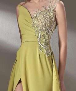 MNM COUTURE - K3903 Sleeveless Illusion Bateau Evening Dress