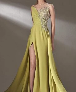 MNM COUTURE - K3903 Sleeveless Illusion Bateau Evening Dress