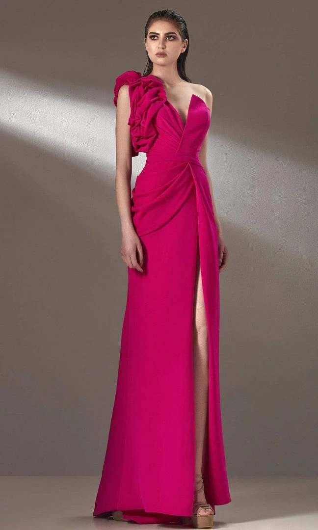 MNM COUTURE - K3904 Asymmetrical A-Line Evening Dress 3 MNM COUTURE - K3904 Asymmetrical A-Line Evening Dress