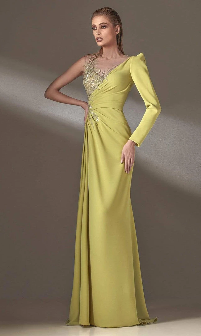 MNM COUTURE - K3908 Illusion Jewel A-Line Evening Dress 3 MNM COUTURE - K3908 Illusion Jewel A-Line Evening Dress