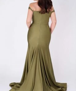 MNM COUTURE - L0044 Tapered V Neck Mermaid Gown 11 MNM COUTURE - L0044 Tapered V Neck Mermaid Gown
