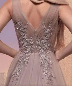 MNM COUTURE M0095 - Floral Applique Tulle Evening Dress 9 MNM COUTURE M0095 - Floral Applique Tulle Evening Dress