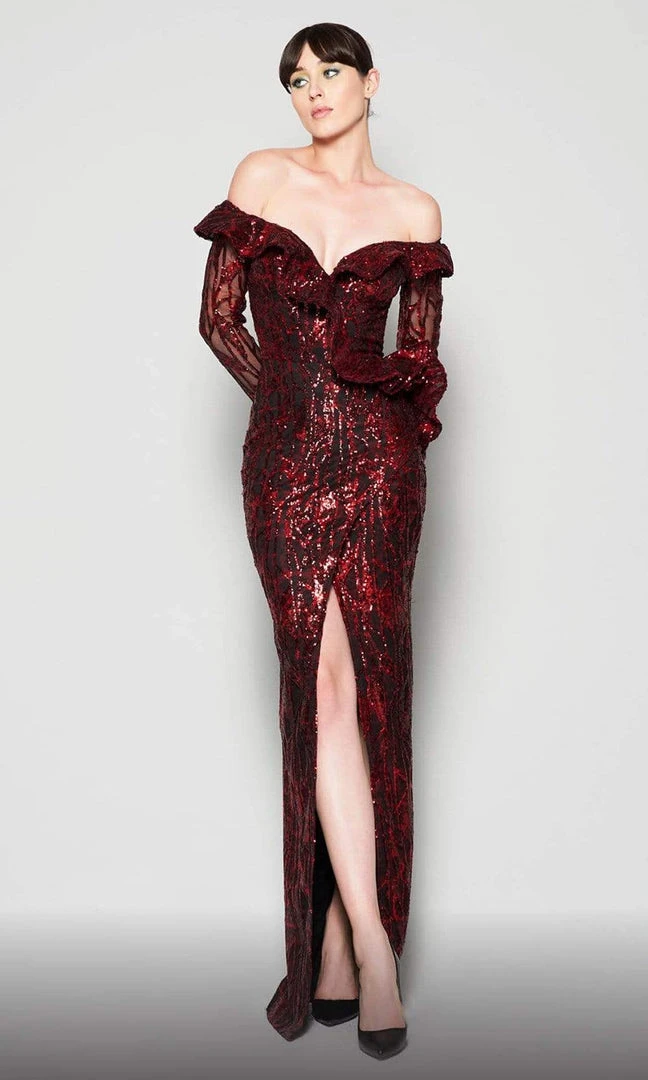 MNM COUTURE - N0363 Embellished Off-Shoulder Sheath Dress 5 MNM COUTURE - N0363 Embellished Off-Shoulder Sheath Dress