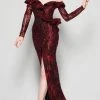 MNM COUTURE - N0363 Embellished Off-Shoulder Sheath Dress 2 MNM COUTURE - N0363 Embellished Off-Shoulder Sheath Dress