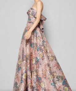 MNM COUTURE - N0374 Embellished Strapless A-line Gown 8 MNM COUTURE - N0374 Embellished Strapless A-line Gown