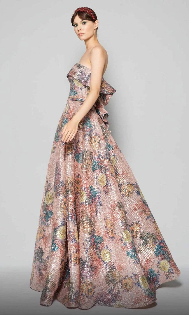 MNM COUTURE - N0374 Embellished Strapless A-line Gown 5 MNM COUTURE - N0374 Embellished Strapless A-line Gown