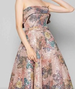 MNM COUTURE - N0374 Embellished Strapless A-line Gown 9 MNM COUTURE - N0374 Embellished Strapless A-line Gown