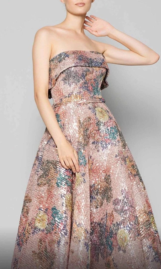 MNM COUTURE - N0374 Embellished Strapless A-line Gown 6 MNM COUTURE - N0374 Embellished Strapless A-line Gown