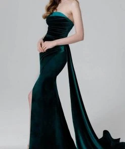 MNM COUTURE N0449 - Draped Velvet Evening Dress 8 MNM COUTURE N0449 - Draped Velvet Evening Dress